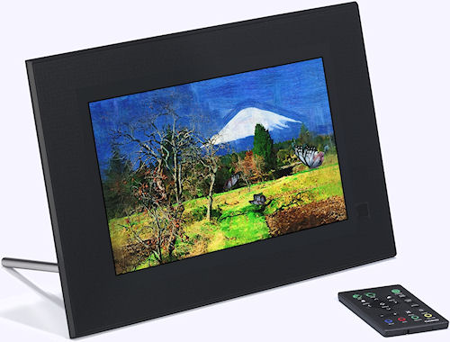 Casio's Digital Art Frame with remote control. Photo provided by Casio America Inc. Click for a bigger picture!