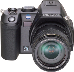 Konica Minolta's DiMAGE A200 digital camera. Courtesy of Konica Minolta, with modifications by Michael R. Tomkins. Click for a bigger picture!