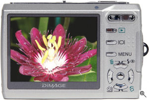 Konica Minolta's DiMAGE X60 digital camera. Courtesy of Konica Minolta, with modifications by Michael R. Tomkins. Click for a bigger picture!