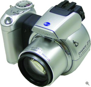 Konica Minolta's DiMAGE Z2 digital camera. Courtesy of Konica Minolta, with modifications by Michael R. Tomkins. Click for a bigger picture!