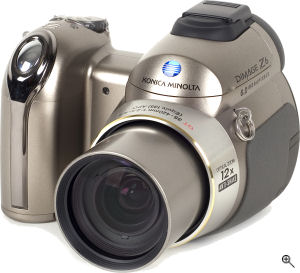 Konica Minolta's DiMAGE Z6 digital camera. Courtesy of Konica Minolta, with modifications by Michael R. Tomkins. Click for a bigger picture!