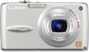 Panasonic's Lumix DMC-FX01 digital camera. Courtesy of Panasonic, with modifications by Michael R. Tomkins. Click for a bigger picture!