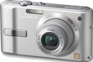 Panasonic's Lumix DMC-FX12 digital camera. Courtesy of Panasonic, with modifications by Michael R. Tomkins.