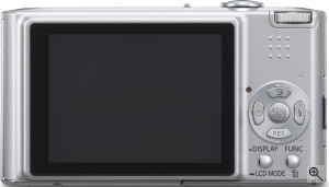 Panasonic's Lumix DMC-FX33 digital camera. Courtesy of Panasonic, with modifications by Michael R. Tomkins. Click for a bigger picture!
