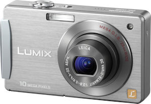 Panasonic's Lumix DMC-FX500 digital camera. Courtesy of Panasonic, with modifications by Michael R. Tomkins. Click for a bigger picture!