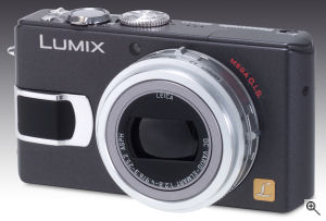 Panasonic's Lumix DMC-LX1 digital camera. Courtesy of Panasonic, with modifications by Michael R. Tomkins. Click for a bigger picture!