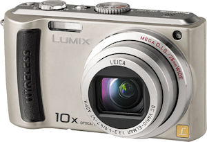 Panasonic's Lumix DMC-TZ50 digital camera. Courtesy of Panasonic, with modifications by Michael R. Tomkins. Click for a bigger picture!