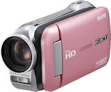 The Xacti DMX-GH1, pink version. Photo provided by Sanyo Electric Co. Ltd. Click for a bigger picture!