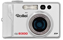 Rollei's dp8300 digital camera. Courtesy of Rollei, with modifications by Michael R. Tomkins. Click for a bigger picture!