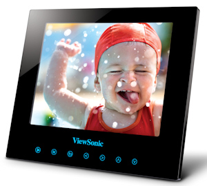 ViewSonic's DPG807BK Digital Photo Frame. Photo provided by ViewSonic Corp., with modifications by Michael R. Tomkins. Click for a bigger picture!