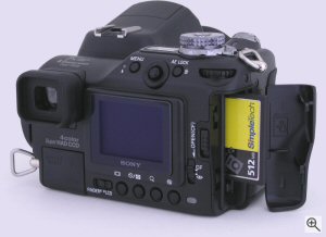 Sony's Cyber-shot DSC-F828 digital camera. Copyright ©2003, The Imaging Resource. All rights reserved. Click for a bigger picture!