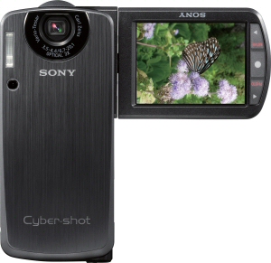 Sony's Cyber-shot DSC-M1 digital camera. Courtesy of Sony, with modifications by Michael R. Tomkins. Click for a bigger picture!