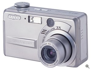 Sanyo's DSC-MZ3 digital camera. Courtesy of Sanyo Electric Co. Ltd. with modifications by Michael R. Tomkins.