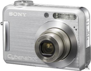 Sony's Cyber-shot DSC-S700 digital camera. Courtesy of Sony, with modifications by Michael R. Tomkins. Click for a bigger picture!