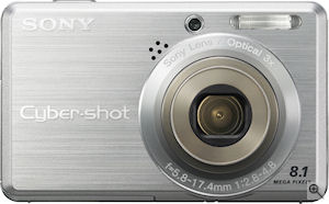Sony's Cyber-shot DSC-S780 digital camera. Courtesy of Sony, with modifications by Michael R. Tomkins. Click for a bigger picture!