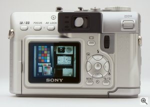 Sony's Cyber-shot DSC-V1 digital camera. Copyright © 2003, The Imaging Resource. All rights reserved. Click for a bigger picture!