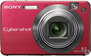 Sony's Cyber-shot DSC-W150 digital camera. Courtesy of Sony, with modifications by Michael R. Tomkins. Click for a bigger picture!