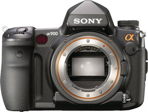 Sony's Alpha DSLR-A900 digital SLR. Courtesy of Sony, with modifications by Michael R. Tomkins. Click for a bigger picture!