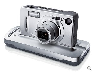 Kodak's EasyShare LS443 digital camera. Courtesy of Kodak, with modifications by Michael R. Tomkins. Click for a bigger picture!