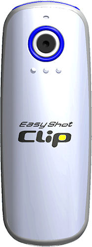 Front view of the EasyShot Clip camera, black version. Photo provided by Concord Keystone Trading LLC. Click for a bigger picture!