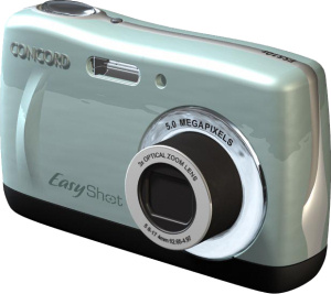 Concord's EasyShot 510z digital camera. Courtesy of Concord, with modifications by Michael R. Tomkins. Click for a bigger picture!