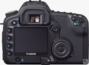 Canon's EOS 30D digital SLR. Courtesy of Canon, with modifications by Michael R. Tomkins. Click for a bigger picture!