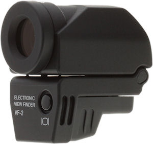 Olympus' VF-2 external shoe-mount EVF. Copyright © 2009, Imaging Resource. All rights reserved.