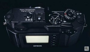 Epson's R-D1 rangefinder digital camera. Courtesy of Epson, with modifications by Michael R. Tomkins. Click for a bigger picture!