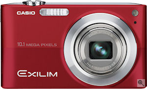 Casio's EXILIM Zoom EX-Z200 digital camera. Courtesy of Casio, with modifications by Michael R. Tomkins. Click for a bigger picture!