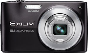 Casio's EXILIM Zoom EX-Z300 digital camera. Courtesy of Casio, with modifications by Michael R. Tomkins. Click for a bigger picture!