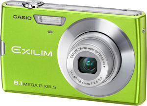 Casio's EXILIM Zoom EX-Z150 digital camera. Courtesy of Casio, with modifications by Michael R. Tomkins. Click for a bigger picture!
