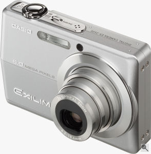 Casio's EXILIM EX-Z600 digital camera. Courtesy of Casio, with modifications by Michael R. Tomkins. Click for a bigger picture!