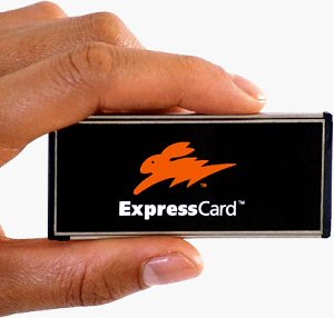 ExpressCard/34 card. Courtesy of the Personal Computer Memory Card International Association, with modifications by Michael R. Tomkins.