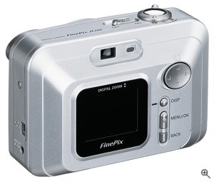 Fuji's FinePix A200 digital camera. Courtesy of Fuji Photo Film USA Inc., with modifications by Michael R. Tomkins.