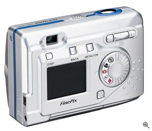 Fuji's FinePix A303 digital camera. Courtesy of Fuji Photo Film USA Inc., with modifications by Michael R. Tomkins.