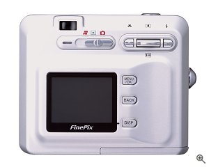 Fuji's FinePix F401 digital camera. Courtesy of Fuji USA, with modifications by Michael R. Tomkins.