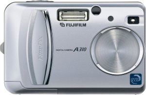 Fuji's FinePix A310 digital camera. Courtesy of Fujifilm Germany, with modifications by Michael R. Tomkins. Click for a bigger picture!