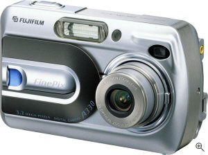 Fujifilm's FinePix A330 digital camera. Courtesy of Fujifilm, with modifications by Michael R. Tomkins. Click for a bigger picture!