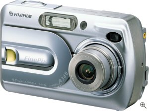 Fujifilm's FinePix A340 digital camera. Courtesy of Fujifilm, with modifications by Michael R. Tomkins. Click for a bigger picture!