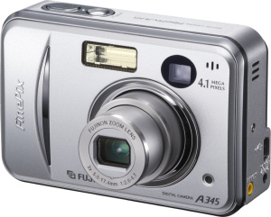 Fujifilm's FinePix A345 digital camera. Courtesy of Fujifilm, with modifications by Michael R. Tomkins. Click for a bigger picture!