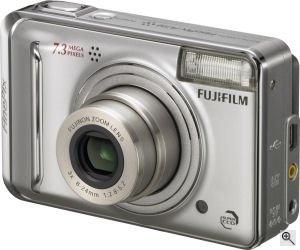 Fujifilm's FinePix A700 digital camera. Courtesy of Fujifilm, with modifications by Michael R. Tomkins. Click for a bigger picture!