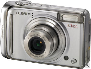 Fujifilm's FinePix A800 digital camera. Courtesy of Fujifilm, with modifications by Michael R. Tomkins. Click for a bigger picture!
