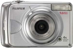 Fujifilm's FinePix A920 digital camera. Courtesy of Fujifilm, with modifications by Michael R. Tomkins. Click for a bigger picture!