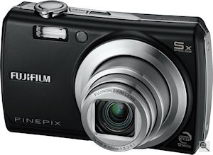 Fujifilm's FinePix F100fd digital camera. Courtesy of Fujifilm, with modifications by Michael R. Tomkins. Click for a bigger picture!