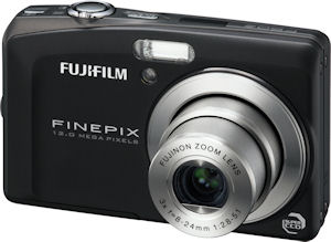Fujifilm's FinePix F60FD digital camera. Courtesy of Fujifilm, with modifications by Michael R. Tomkins. Click for a bigger picture!