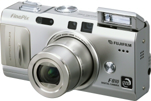 Fujifilm's FinePix F810 digital camera. Courtesy of Fujifilm, with modifications by Michael R. Tomkins. Click for a bigger picture!