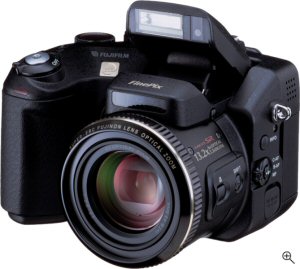 Fujifilm's FinePix S20 Pro digital camera. Courtesy of Fujifilm, with modifications by Michael R. Tomkins. Click for a bigger picture!