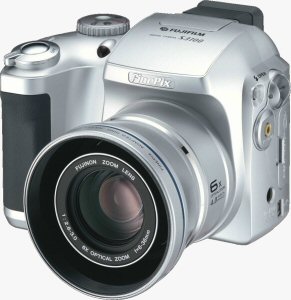 Fujifilm's FinePix S3100 digital camera. Courtesy of Fujifilm, with modifications by Michael R. Tomkins. Click for a bigger picture!