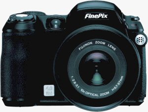 Fujifilm's FinePix S5100 digital camera. Courtesy of Fujifilm, with modifications by Michael R. Tomkins. Click for a bigger picture!