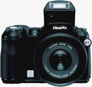 Fujifilm's FinePix S5100 digital camera. Courtesy of Fujifilm, with modifications by Michael R. Tomkins. Click for a bigger picture!